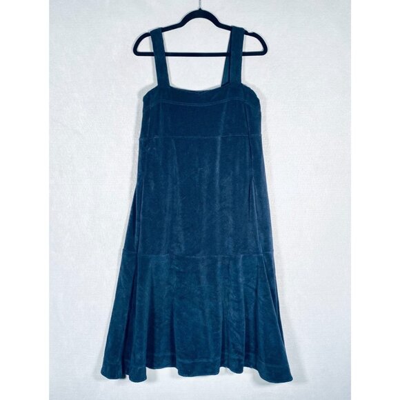 Me + Em Dresses & Skirts - Me + Em Maxi Dress Womens 10 Blue Corduroy Quiet Luxury Costal Cowgirl Garden